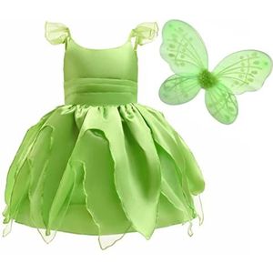 Lito Angels Tinkerbell Fancy Dress Up Kostuum Groen Fee Outfits met Vlindervleugels voor Kind Meisjes Maat 140 (Leeftijd 9-10 Jaar) (Markeringsnummer 140)