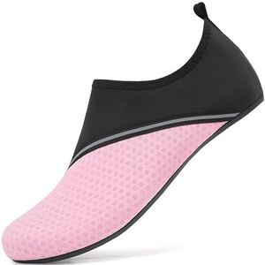 Aquaschoenen Waterschoenen Licht Badschoenen Zwemschoenen Strandschoenen Blotevoetenschoene Surfschoenen Badsokken voor Dames en Heren (Zwart/Roze, 37EU)