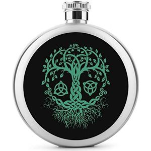 Tree Of Life Heupfles 5 oz Lekvrije Drank Fles Roestvrij Staal Wijnfles voor Bruiloft Party Geschenken