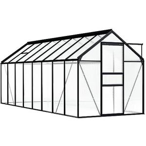 Rantry Mobiele broeikas antraciet van aluminium 9,31 m², broeikas voor de tuin, broeikas voor het balkon, broeikas voor moestuinen, broeikas voor planten