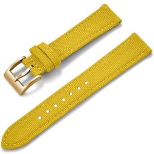 ZHGUIMING Nylon leren horlogeband 18mm 20mm 22mm band Canvas nylon horlogeband snel los te maken bandjes for Huawei Watch GT2 GT3 42mm riem(Yellow-Gold,20mm)