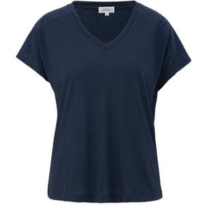 Jersey T-shirt in relaxed fit met kanten details, 5884/blauw, 36