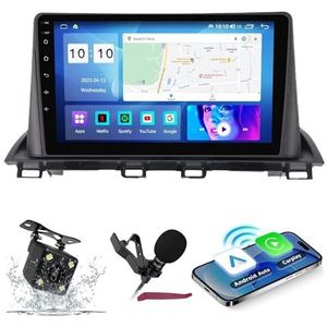 Android 14 Auto Stereo Navi voor M-azda 3 (2013-2017) 9 ""QLED-scherm Autoradio met draadloze carplay Android Auto GPS-navigatie met Bluetooth 5.0 HIFI FM 5G-WiFi SWC RDS MIC,M150s