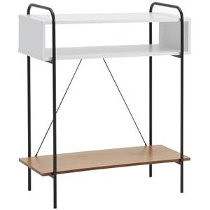 Furniture of America Alyia Moderne 36"" hoge consoletafel met opbergplanken en metalen frame poten voor woonkamer, entree, hal, kantoor, gang, foyer, wit, puur en noodlijdend eiken