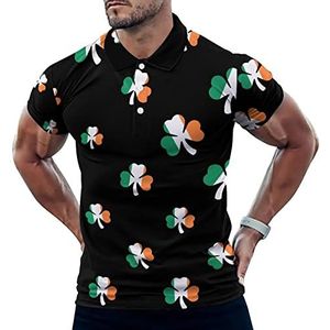 Ierland Vlag Klaver Grappige Mannen Polo Shirt Korte Mouw T-shirts Klassieke Tops Voor Golf Tennis Workout
