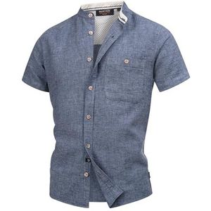 Indicode Herren INNiell Shirt | Overhemd met borstzak en button-down kraag Navy XL