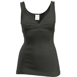 HERMKO 4058080 BH-hemd voor dames van merinowol en Tencel, zwart, 44-46