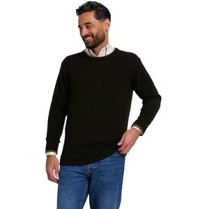 JACK PYKE - Gebreide trui met ronde hals - 100% lamswol - donkerolijfgroen - S