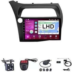 Android Double Din Car Stereo 9 Inch Touchscreen Autoradio Autotoebehoren Multimedia Stuurwielbediening met Navigatie Plug And Play Voor Honda Civic Hatchback 2006 2007-2011(M100S WIFI 1G+16G)