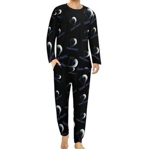 Dont Panic Comfortabele heren pyjama set ronde hals lange mouwen loungewear met zakken 5XL