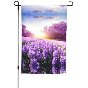 Paarse lavendel lente zomer tuin vlag 30 x 45 cm huis vlag dubbelzijdige onafhankelijkheid dag werf outdoor decor