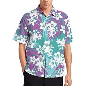 Mooie Bloemen Boeket Hawaiiaanse Shirt Voor Mannen Zomer Strand Casual Korte Mouw Button Down Shirts met Zak