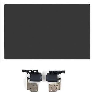 WANGHUIH Zwarte LCD-achterkant bovenhoes + schermscharnieren compatibel met MSI Summit E15 P15 MS-16S6 laptop (zwart A+H)