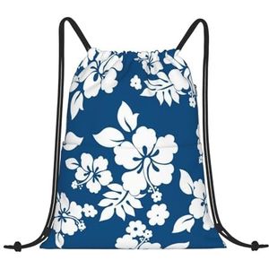 EgoMed Trekkoord Rugzak, Rugzak String Bag Sport Cinch Sackpack String Bag Gym Bag, Hawaii Flower Print, zoals afgebeeld, Eén maat