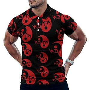 Ying Yang YOGA Casual Polo Shirts Voor Mannen Slim Fit Korte Mouw T-shirt Sneldrogende Golf Tops Tees S