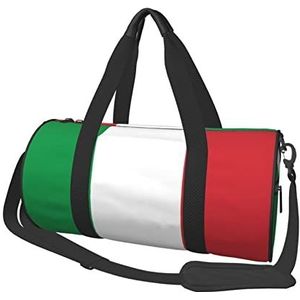 Ronde reistas, opvouwbare sporttas, grote capaciteit, zwart-wit polka dot overnachtingstas, geschikt voor dames en heren, Italië Vlag, Eén maat