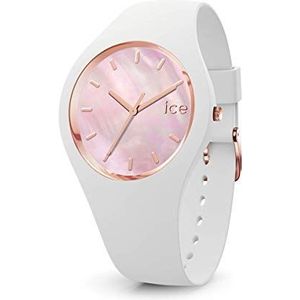 Ice-watch - ICE pearl White pink - Wit dameshorloge met siliconen armband - 017126 (Maat M)