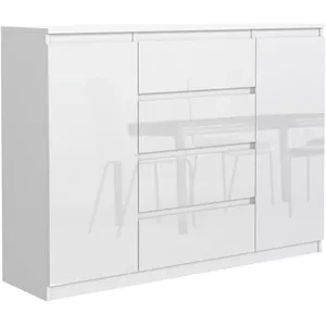 MebLocker Ladekast met 6 Laden - Wit 120 x 78,5 x 39 cm - Opbergkast voor de Woonkamer - Kasten Slaapkamer - Cabinet voor de Hal