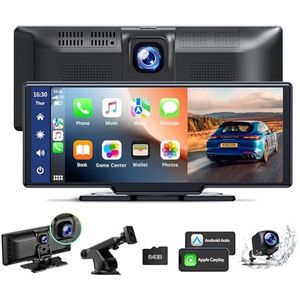LAMTTO - Draadloze Autoradio - 9,26 inch - Met 2.5K+1080P Dashcam - Inclusief 64G TF-kaart - Bluetooth - Navigatie