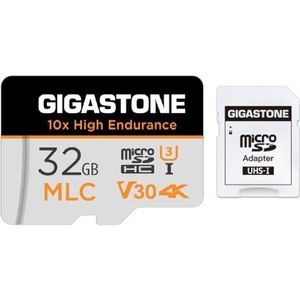 GIGASTONE 32GB micro SD geheugenkaart, MLC 10x High Endurance, SDHC UHS-I U3, klasse 10, V30, 4K, 95/50 MB/s lees- en schrijfsnelheid, Full HD, speciaal voor Dash Cam, slimme binnen-/buitencamera