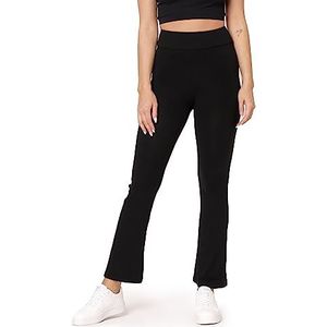 Bellivalini Dames Yoga Broek Dunne Sweatbroek Wijde Stof Flare in Viscose BLV50-277 (Zwart, XL)