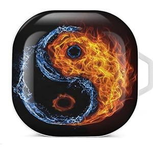 Watervuur Yin Yang oordopjes hoesje compatibel met Samsung harde beschermhoes witte stijl