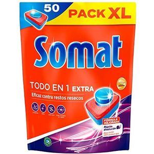 Somat All-in-1 extra tabs voor vaatwasser, XL-verpakking, 50 wasbeurten