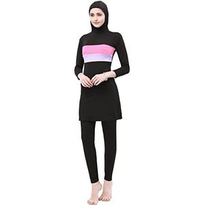 Plus size moslim burkini badpak tweedelig volledige dekking badmode lange mouw islamitische strandkleding set