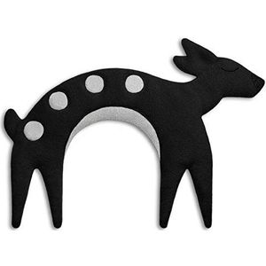 Leschi Tarwezak magnetronbestendig, ongeparfumeerd/Heat Pack voor nek en schouders/dier: Fawn Flora, Zwart
