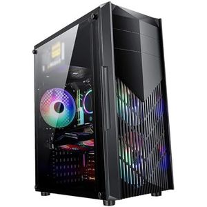 Mid-Tower Computerbehuizing ATX, Micro-ATX, Mini-ITX, Mid-Tower Gaming PC-behuizing Gehard Glazen Zijpaneel, Ondersteunt Radiatoren Tot 160 Mm Ondersteunt Waterkoeling