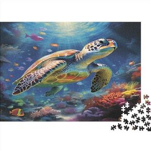 Turtles Puzzelspel met hersentraining voor volwassenen en jongeren, gamers, zeehouten puzzel, 500 stuks (52 x 38 cm)