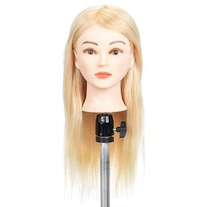 GEX 100% menselijk haar training oefenhoofd styling dye cutting mannequin mannequin mannequin blonde kleur (18) by GEX