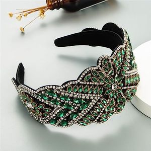 Barokke Sprankelende Strass Hoofdband Voor Vrouwen Grote Crystal Diamond Eenvoudige Haarband Haar Hoepel Meisjes Gift 11