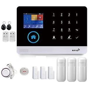 Huisbeveiligingssysteem, Smart Home GSM Alarmsysteem for Thuis Met Bewegingssensor Draadloze Sirene Nachtzicht IP Camera Tuya(F-103.)