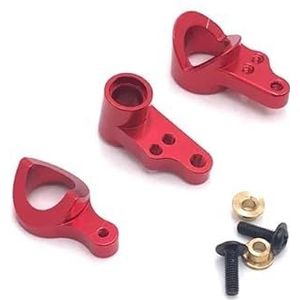 Metalen Upgrade Steering Set for WLtoys 1/14 144010 144001 144002 1/12 124016 124017 124018 124019 RC Auto Onderdelen(Red)
