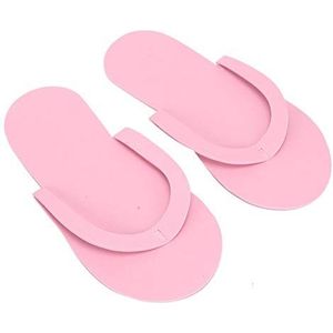 12 Paar Wegwerpslippers, Draagbare Spa-slippers voor één Maat, Antislip Pedicureslipper voor Thuisreizen en Schoonheidssalon, Schuimsandaal met Lichtgewicht(39 * 20 * 9cm-Roze)
