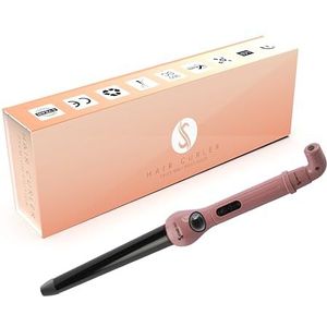 Krultang – Satine Hair – krultang, professioneel, curler – ionentechnologie – kegel van toermalijn – 18 – 25 mm – Rose gold