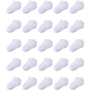 Duufin 25 paar babysokken babysokken katoen voor baby's jongens en meisjes, wit, 2-4 Jaar