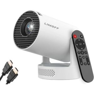 Mini-beamer, 1080p Full HD-ondersteuning en 720p native, draagbare projector met wifi 6 en Bluetooth 5.4, beamer, kleine projector, auto, keystone en 180° rotatie, compatibel met HDMI/tv-stick/laptop