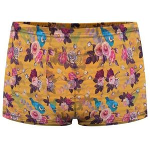Roze Rose Bloemen En Vogel Heren Boxer Slips Sexy Shorts Mesh Boxers Ondergoed Ademend Onderbroek Thong