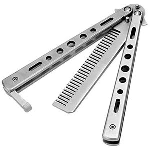 DieffematicSZ kam Folding Butterfly Comb Stainless Steel Hair Cutting Tool Hair Cutting Comb