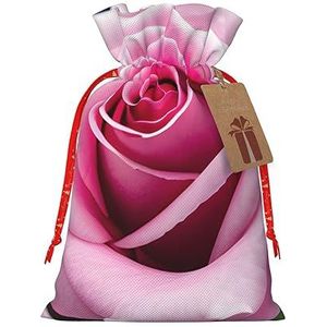 De roze Zakken van de de Stoffengift van de Rozenbloesemstof met Drawstring-feestelijke Vakantiegeschenk Zakken voor Huis en Bureau