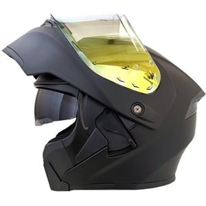 Opklapbare Motorhelmen ECEDOT-Goedgekeurde Integraalhelm Met Geïntegreerd Motormodulaire Helm Met Dubbel Vizier Crash Racing Helm Ventilatie Heren Dames 28,XXL:63-64CM