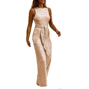 Babao Dames Jumpsuit Met Lovertjes Off Shoulder Playsuit Party Glitter Rompertjes