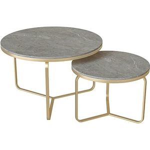 Moderne kamer koffietafel ronde nesttafels set van 2 stapeltafels Scandinavische stijl nestelen salontafels zeer duurzaam voor woonkamer slaapkamer thuiskantoor (kleur: B (kleur: C, maat: 80 x 45 + 60