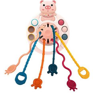 BLOOOK Montessori Speelgoed baby trekkoord UFO siliconen babyspeelgoed sensorisch speelgoed kleine kinderen geschenken voor jongens meisjes baby speelgoed vanaf 6 9 18 maanden vanaf 1 2 3 jaar