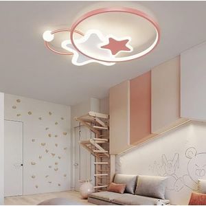 LONGDU Dimbare plafondlamp LED-inbouw plafondlamp, modern plafondlamp for slaapkamer kantoor trap hotel woonkamer keuken hal (Color : Pink)