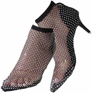 Glittery Stretchy Net Schoenen Ultra Comfortabele Glanzende Gem Mesh Hoge Hakken Schoenen Voor Vrouwen (Color : 2, Size : 37 EU)