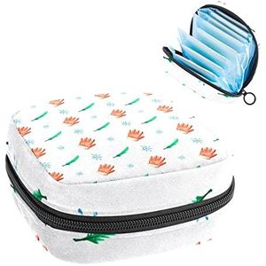 Maandverband Opbergtas,Draagbare maandverband Opbergzak,Winter gebreide handschoen-01, Meerkleurig, 4.7x6.6x6.6 in/12x17x17 cm