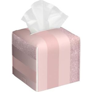 Elegante Rose Gold Glitter Blush Roze Streep, Tissue Box Cover Tissue Box Houder Tissue Dispenser Tissue Houder